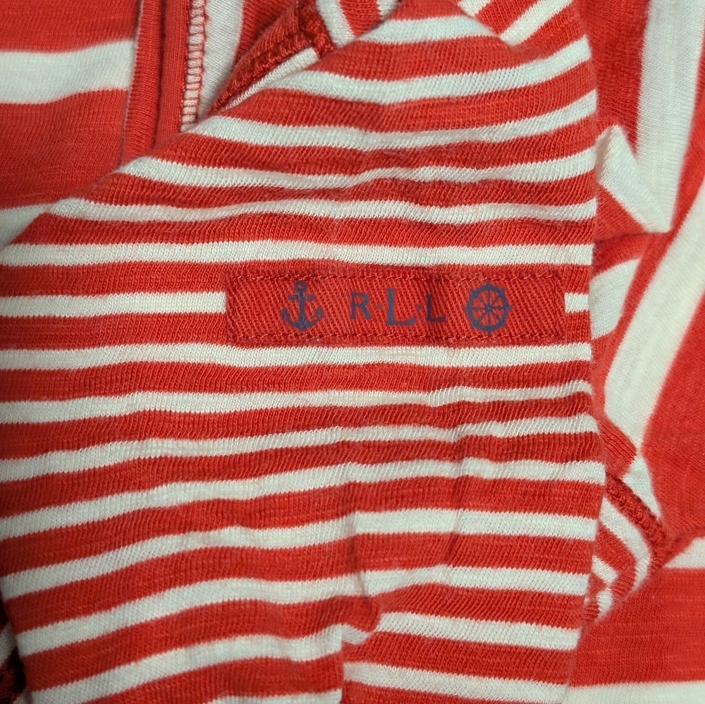 LRL Lauren Ralph Lauren Jeans Co. Red White Striped Long Sleeve Shirt - Picture 5 of 6